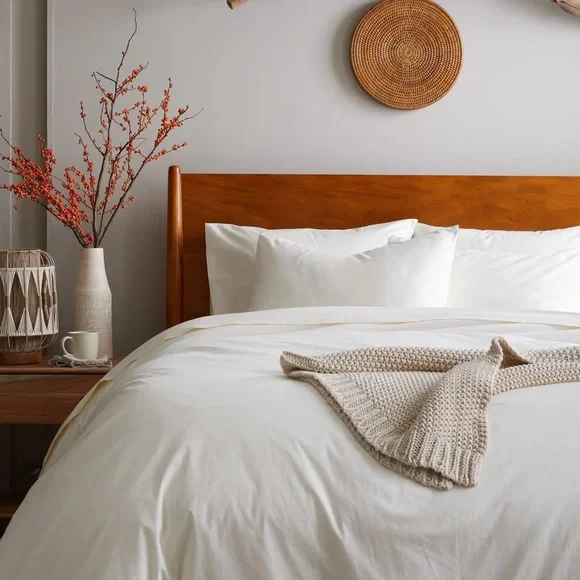 NWT QUINCE Organic Brushed Cotton Duvet Cover  - Ivory - King/Cal/King - Picture 4 of 9